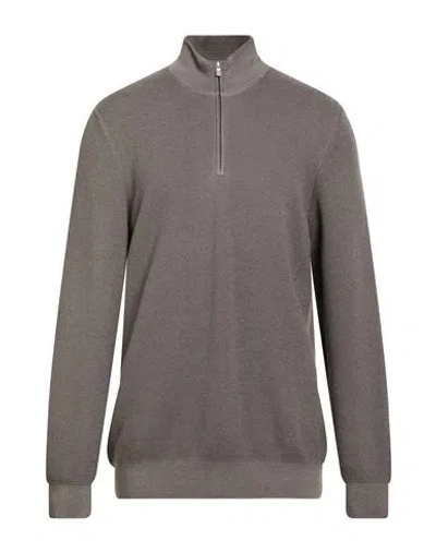 Gran Sasso Man Turtleneck Khaki Size 46 Virgin Wool In Gray