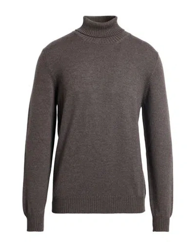 Gran Sasso Man Turtleneck Light Brown Size 46 Virgin Wool