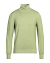 Gran Sasso Man Turtleneck Light Green Size 42 Virgin Wool In Green