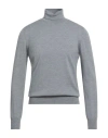 Gran Sasso Man Turtleneck Light Grey Size 38 Virgin Wool In Gray
