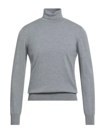 Gran Sasso Man Turtleneck Light Grey Size 38 Virgin Wool In Gray