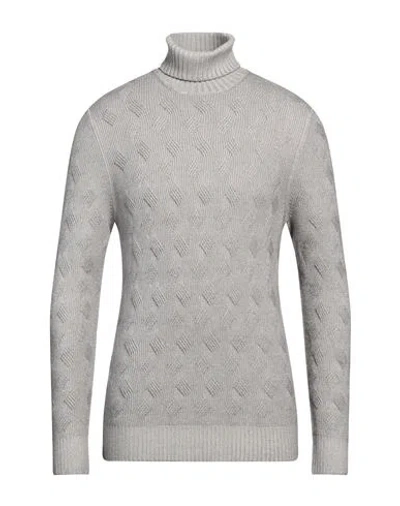 Gran Sasso Man Turtleneck Light Grey Size 40 Virgin Wool In Grey