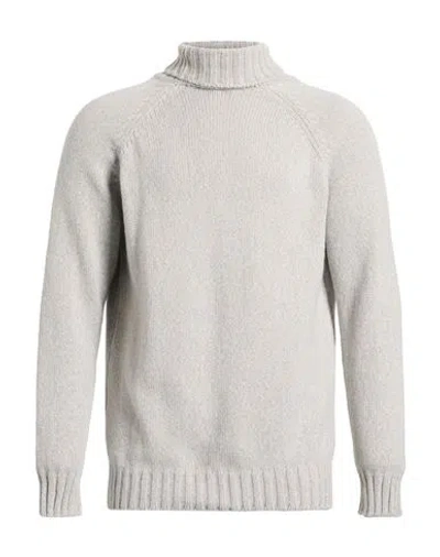 Gran Sasso Man Turtleneck Light Grey Size 46 Cashmere, Virgin Wool In Neutral