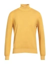 Gran Sasso Man Turtleneck Ocher Size 42 Virgin Wool In Yellow