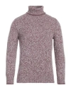 Gran Sasso Man Turtleneck Mauve Size 42 Virgin Wool In Purple