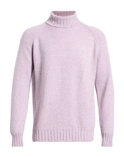 Gran Sasso Man Turtleneck Mauve Size 46 Cashmere, Virgin Wool In Pink