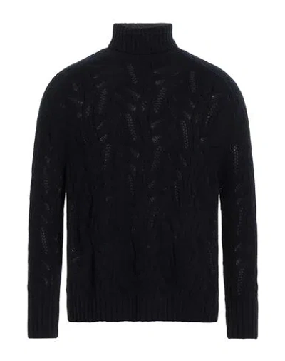Gran Sasso Man Turtleneck Midnight Blue Size 32 Virgin Wool, Viscose, Cashmere
