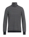 Gran Sasso Man Turtleneck Midnight Blue Size 40 Virgin Wool