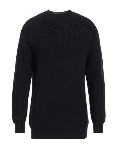 Gran Sasso Man Turtleneck Midnight Blue Size 44 Virgin Wool In Blue