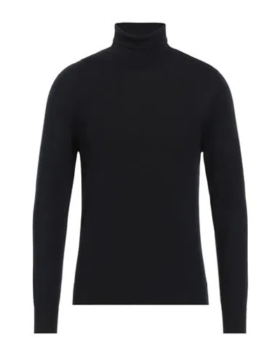 Gran Sasso Man Turtleneck Midnight Blue Size 48 Virgin Wool, Polyester In Blue