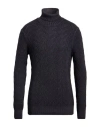 Gran Sasso Man Turtleneck Midnight Blue Size 48 Virgin Wool In Blue