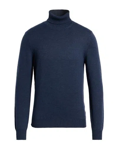 Gran Sasso Man Turtleneck Midnight Blue Size 48 Virgin Wool