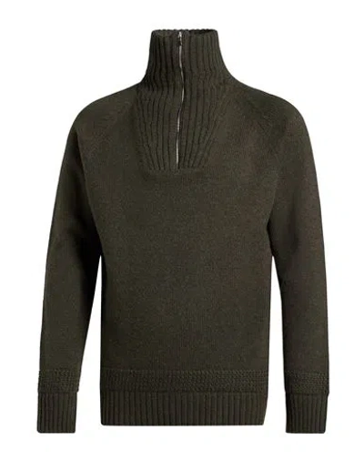 Gran Sasso Man Turtleneck Military Green Size 38 Virgin Wool