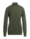 Gran Sasso Man Turtleneck Military Green Size 38 Virgin Wool, Polyamide