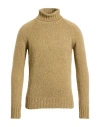 Gran Sasso Man Turtleneck Military Green Size 46 Cashmere, Virgin Wool In Brown