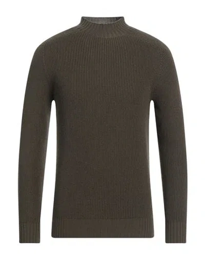 Gran Sasso Man Turtleneck Military Green Size 46 Virgin Wool