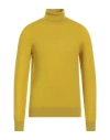 Gran Sasso Man Turtleneck Mustard Size 44 Virgin Wool, Polyester In Yellow