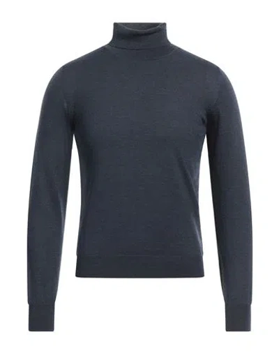 Gran Sasso Man Turtleneck Navy Blue Size 36 Virgin Wool