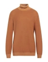 Gran Sasso Man Turtleneck Ocher Size 38 Virgin Wool In Brown