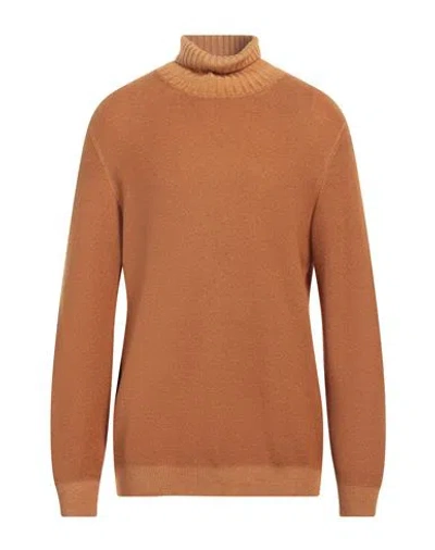 Gran Sasso Man Turtleneck Ocher Size 38 Virgin Wool In Yellow