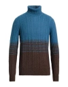 Gran Sasso Man Turtleneck Pastel Blue Size 40 Virgin Wool In Blue