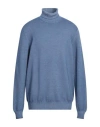 Gran Sasso Man Turtleneck Pastel Blue Size 46 Virgin Wool