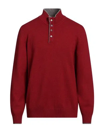 Gran Sasso Man Turtleneck Red Size 44 Virgin Wool