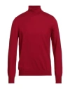 Gran Sasso Man Turtleneck Red Size 44 Virgin Wool In Burgundy