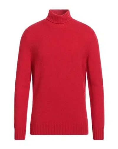 Gran Sasso Man Turtleneck Red Size 44 Virgin Wool, Polyamide