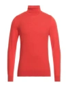 Gran Sasso Man Turtleneck Rust Size 42 Virgin Wool, Polyester In Red
