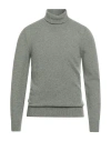 Gran Sasso Man Turtleneck Sage Green Size 38 Virgin Wool