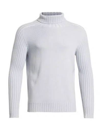 Gran Sasso Man Turtleneck Sky Blue Size 46 Virgin Wool In Gray