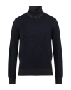 Gran Sasso Man Turtleneck Navy Size 38 Virgin Wool, Cashmere, Viscose In Blue