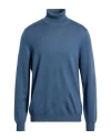 Gran Sasso Man Turtleneck Slate Blue Size 46 Virgin Wool