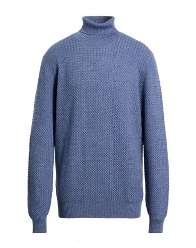 Gran Sasso Man Turtleneck Slate Blue Size 48 Virgin Wool