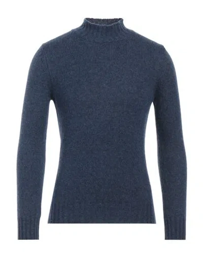 Gran Sasso Man Turtleneck Slate Blue Size 48 Virgin Wool, Polyamide