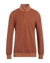 Gran Sasso Man Turtleneck Tan Size 42 Virgin Wool In Brown