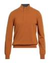 Gran Sasso Man Turtleneck Tan Size 46 Wool, Cashmere, Viscose, Polyester, Polyurethane In Brown
