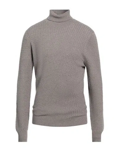 Gran Sasso Man Turtleneck Taupe Size 42 Virgin Wool In Beige