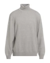 Gran Sasso Man Turtleneck Taupe Size 48 Wool, Cashmere, Viscose In Gray