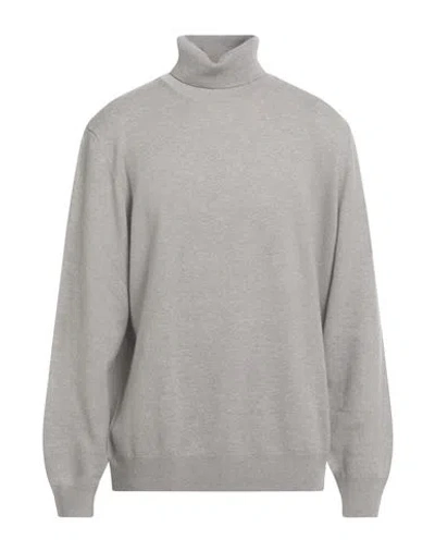 Gran Sasso Man Turtleneck Taupe Size 48 Wool, Cashmere, Viscose In Gray