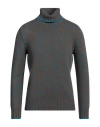 Gran Sasso Man Turtleneck Turquoise Size 40 Virgin Wool In Black