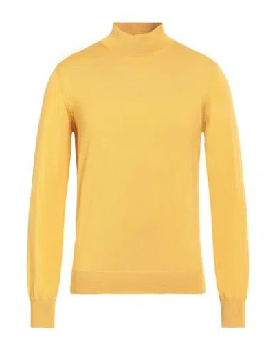 Gran Sasso Man Turtleneck Yellow Size 48 Virgin Wool