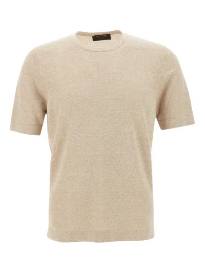 Gran Sasso Marl-knit Short-sleeve T-shirt In Neutral