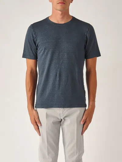 Gran Sasso M/c In Lino Stretch Vintage T-shirt In Purple