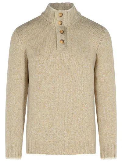 Gran Sasso Melange Beige Virgin Wool Sweater In Neutral