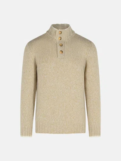 Gran Sasso Melange Beige Virgin Wool Sweater In Neutral