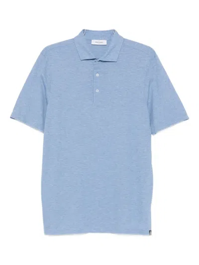 Gran Sasso Mélange-effect Polo Shirt In Blue