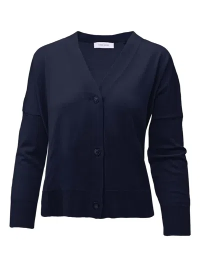 Gran Sasso Merino Wool Cardigan In Blue