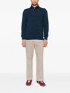 Gran Sasso Mock-neck Button Cardigan In Blue